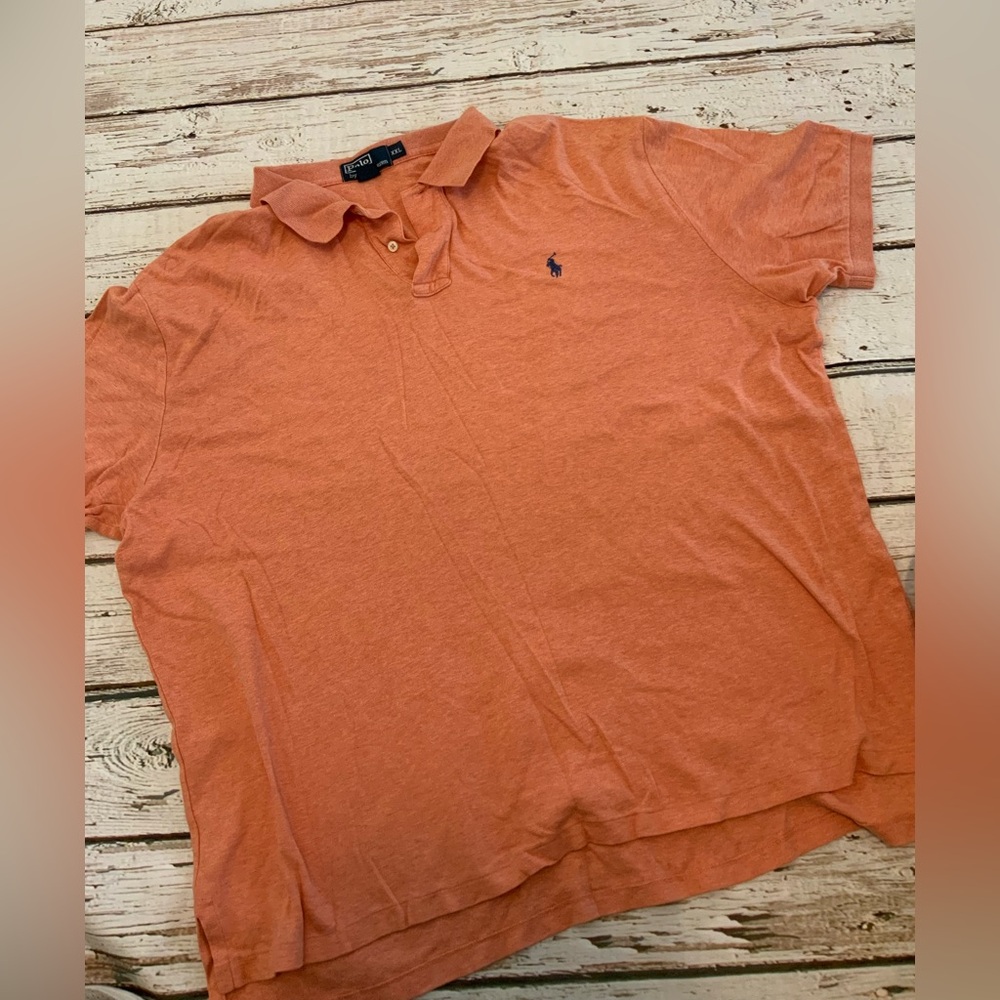 Polo Ralph Lauren Polo Shirt‎ Mens XXL Orange Preppy Classic Relaxed Old School